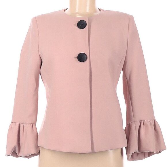Zara Jackets & Blazers - Zara Nude Pink Blazer Jacket with Ruffle on Sleeve Hem NWT